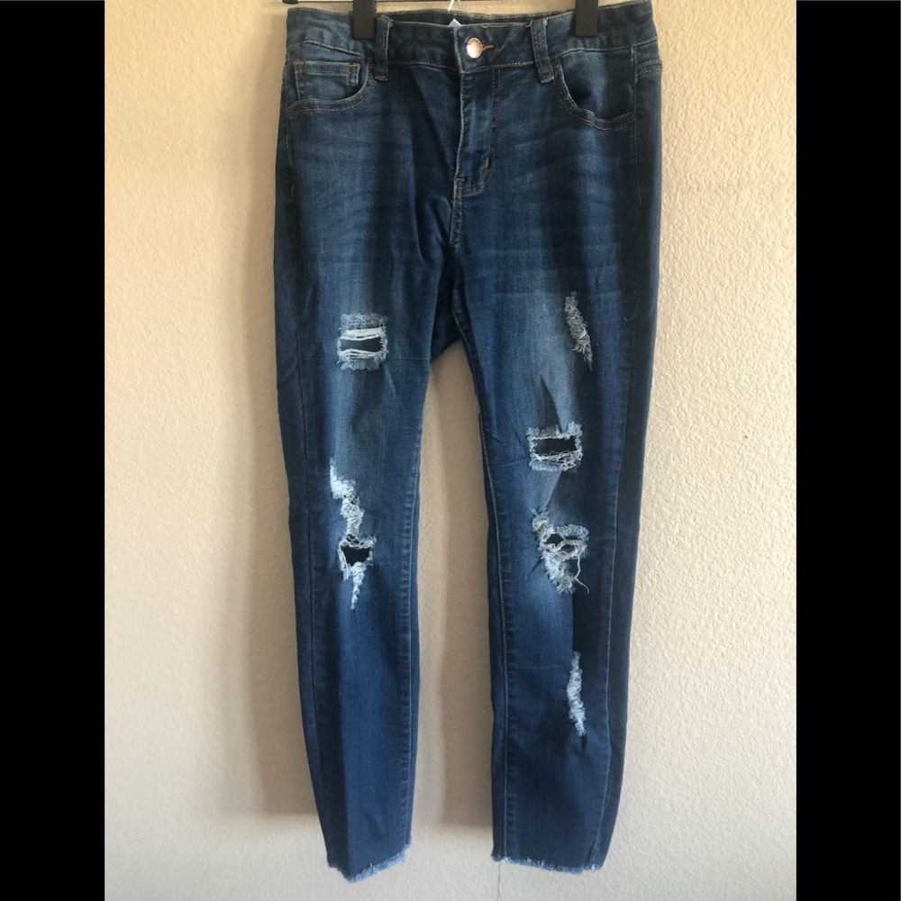 Blue Ripped Skinny Jeans